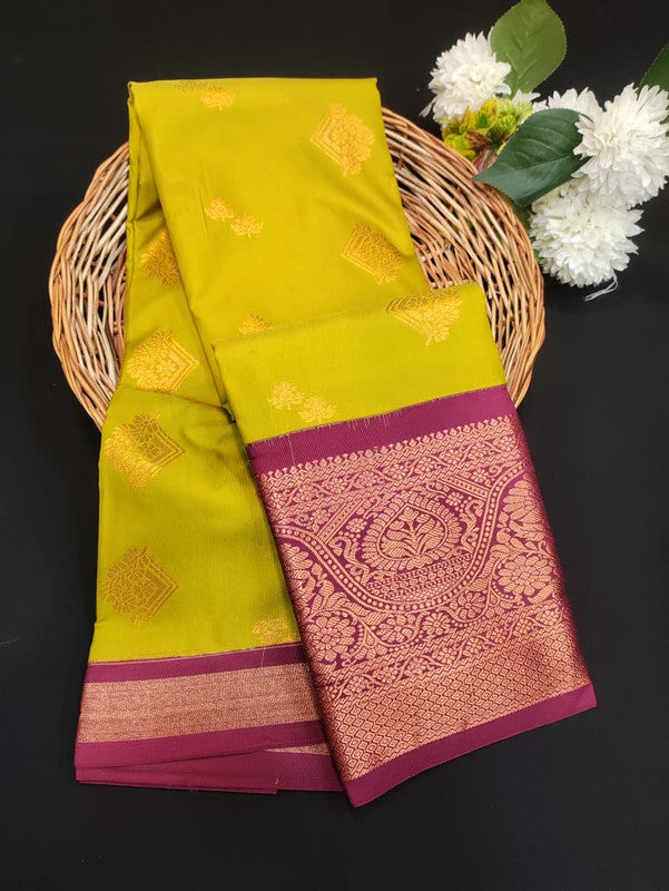 Sundari Semi Silk Saree with elegant zari work for wedding wear