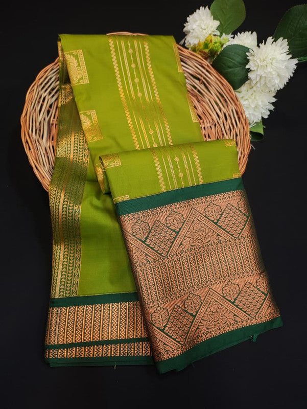 Sundari Semi Silk Saree with elegant zari work for wedding wear