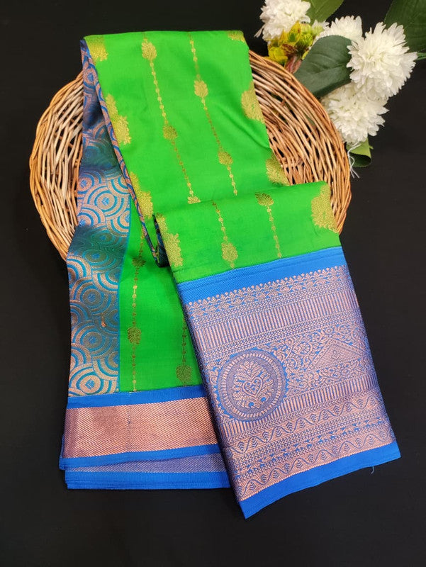 Sundari Semi Silk Saree with elegant zari work for wedding wear