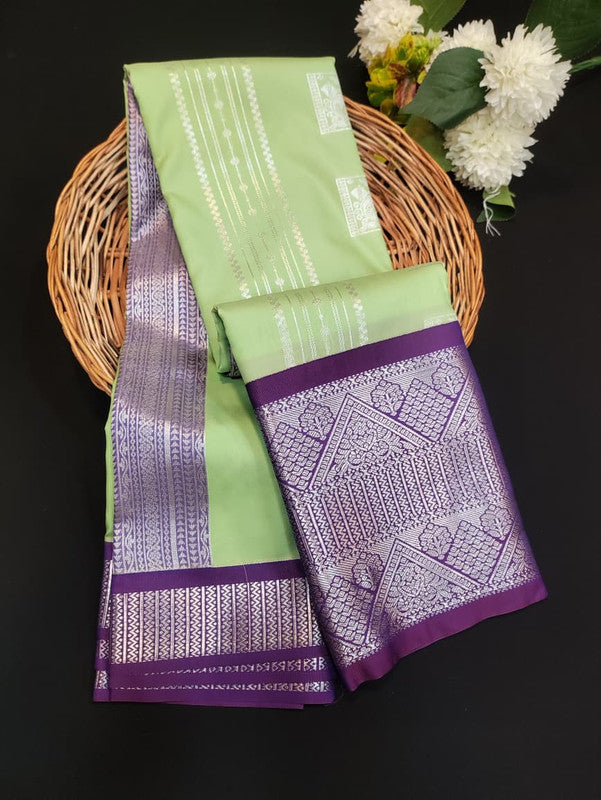 Sundari Semi Silk Saree with elegant zari work for wedding wear