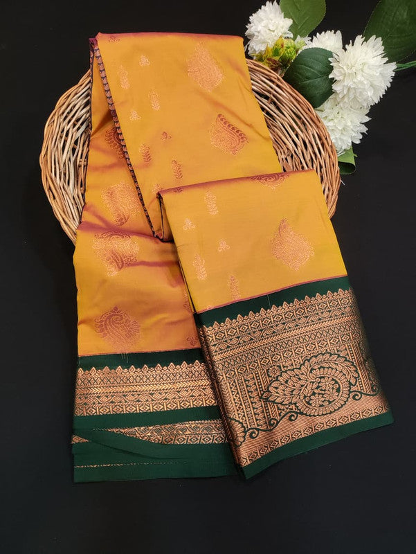 Sundari Semi Silk Saree with elegant zari work for wedding wear