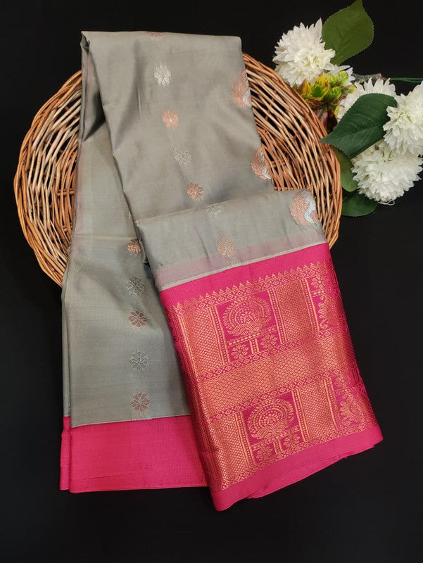 Sundari Semi Silk Saree with elegant zari work for wedding wear
