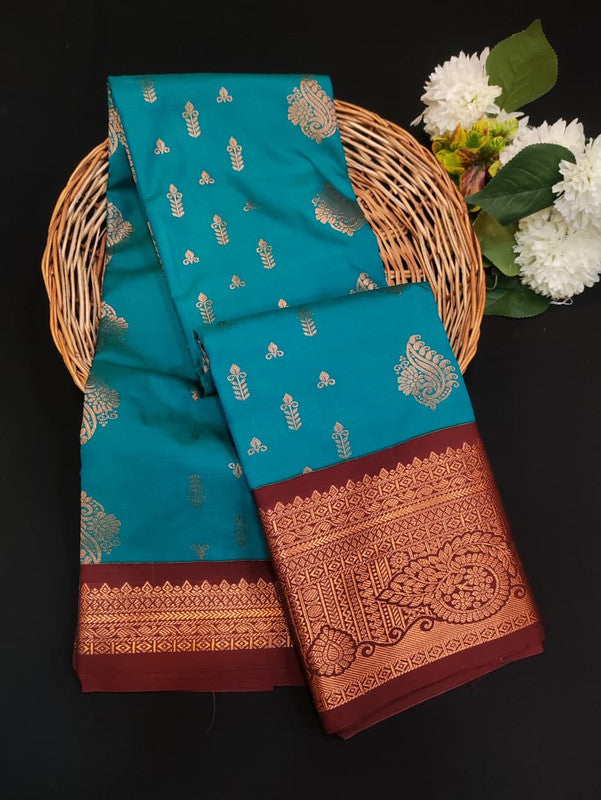 Sundari Semi Silk Saree with elegant zari work for wedding wear
