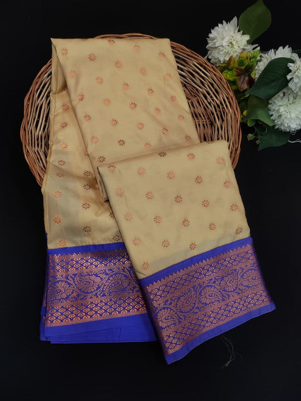 Sundari Semi Silk Saree with elegant zari work for wedding wear