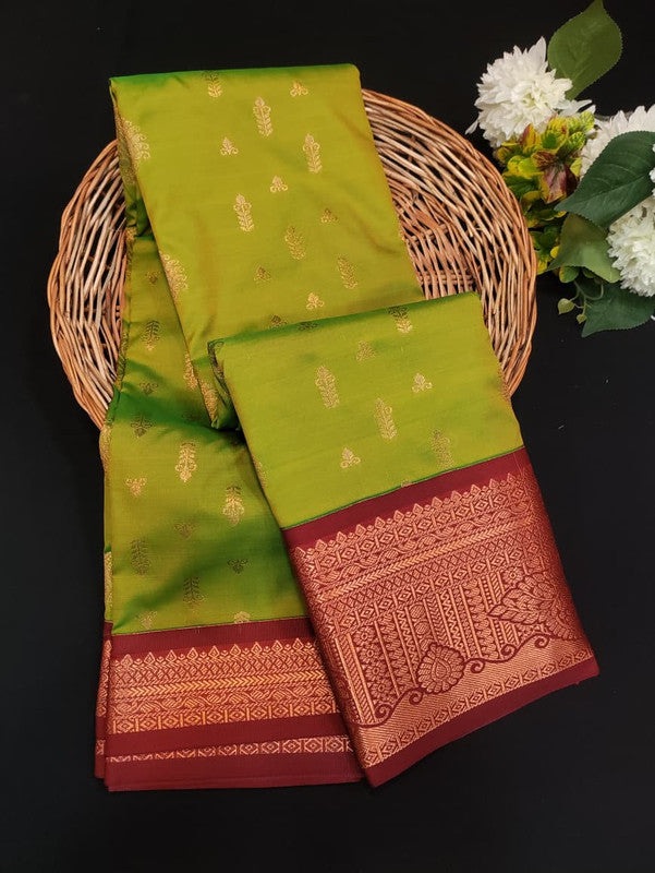 Sundari Semi Silk Saree with elegant zari work for wedding wear