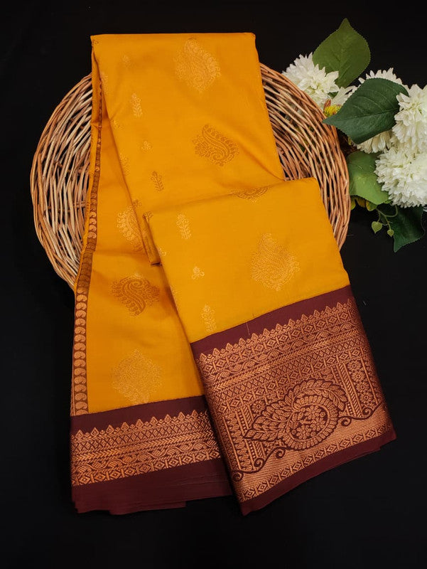 Sundari Semi Silk Saree with elegant zari work for wedding wear