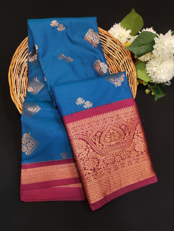 Sundari Semi Silk Saree with elegant zari work for wedding wear