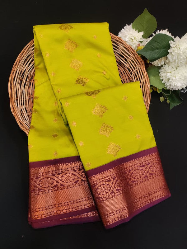 Sundari Semi Silk Saree with elegant zari work for wedding wear