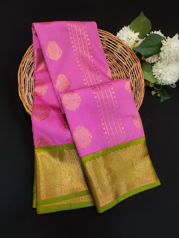 Sundari Semi Silk Saree with elegant zari work for wedding wear