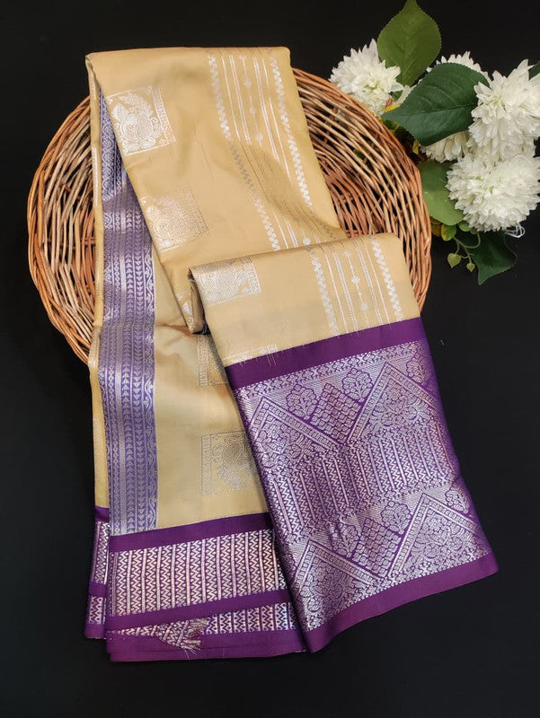 Sundari Semi Silk Saree with elegant zari work for wedding wear