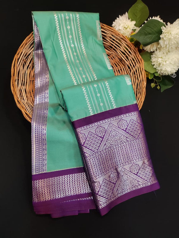 Sundari Semi Silk Saree with elegant zari work for wedding wear
