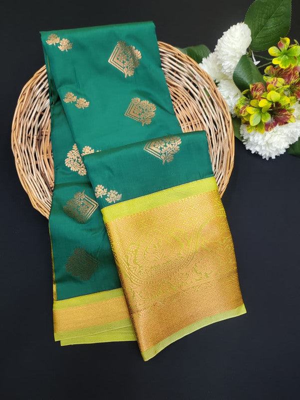 Sundari Semi Silk Saree with elegant zari work for wedding wear