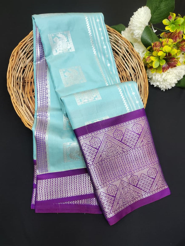 Sundari Semi Silk Saree with elegant zari work for wedding wear