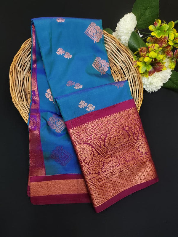 Sundari Semi Silk Saree with elegant zari work for wedding wear
