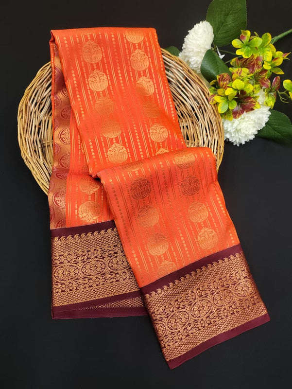 Sundari Semi Silk Saree with elegant zari work for wedding wear