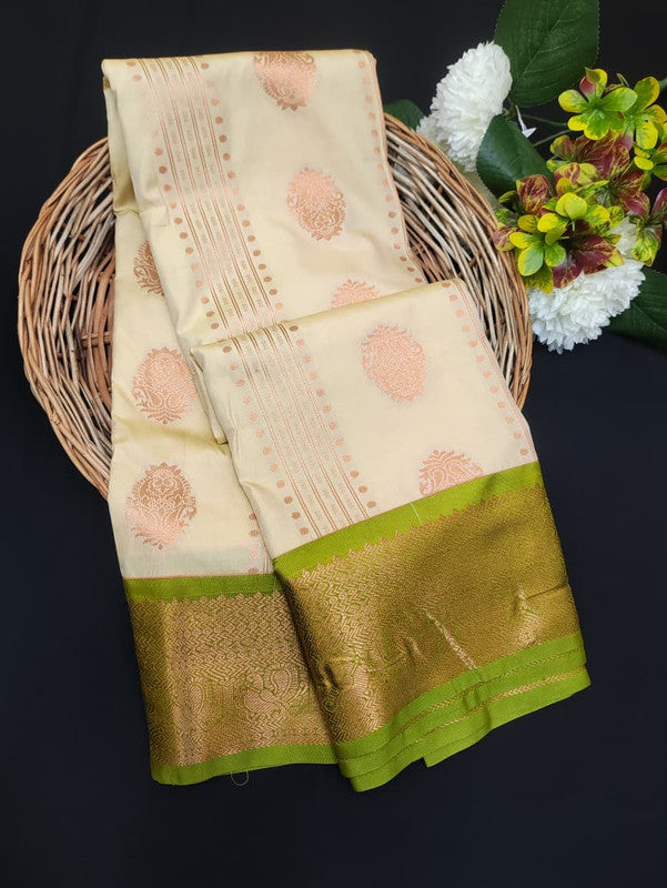 Sundari Semi Silk Saree with elegant zari work for wedding wear