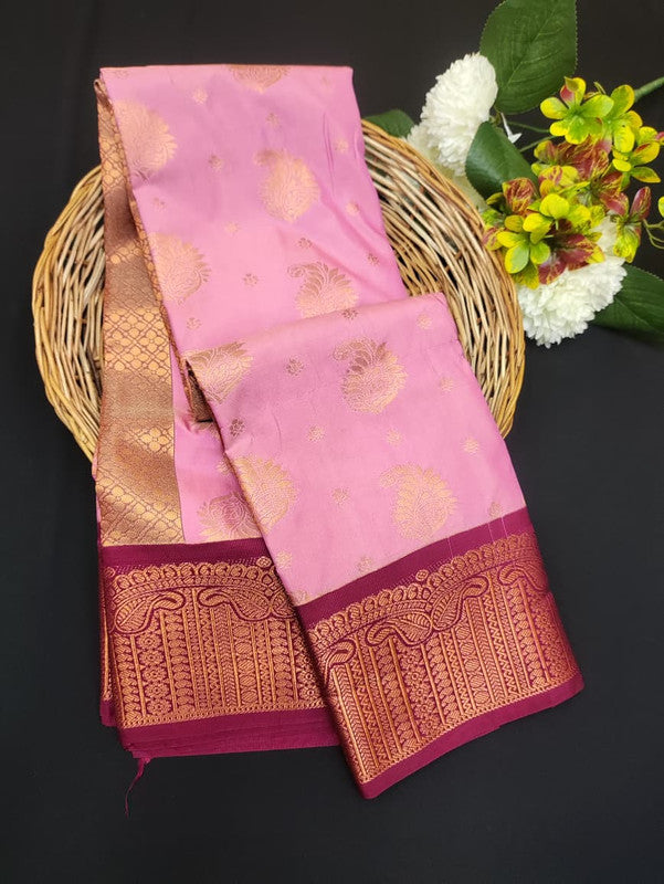 Sundari Semi Silk Saree with elegant zari work for wedding wear