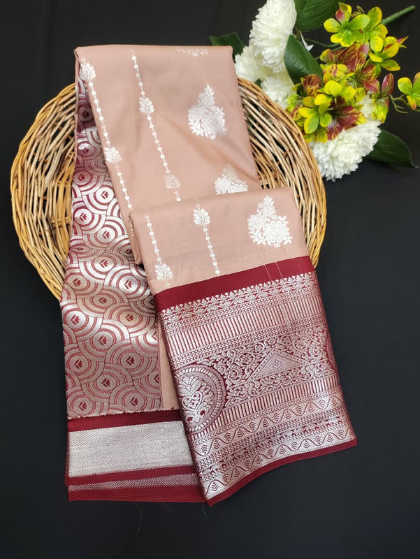 Sundari Semi Silk Saree with elegant zari work for wedding wear