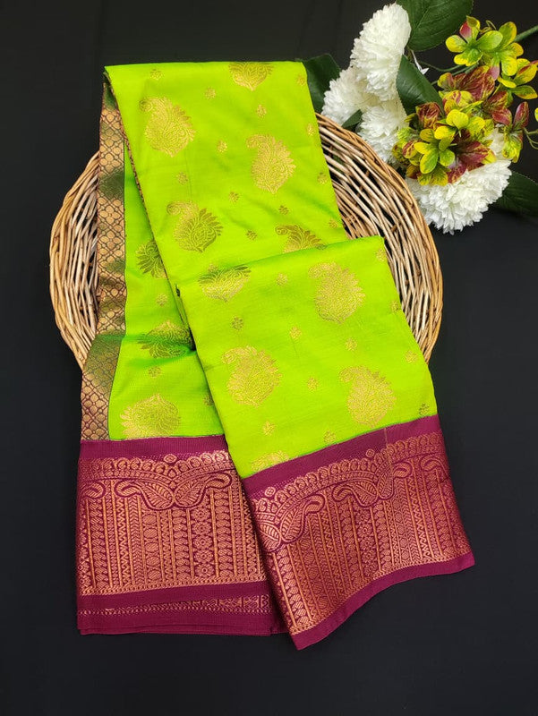Sundari Semi Silk Saree with elegant zari work for wedding wear