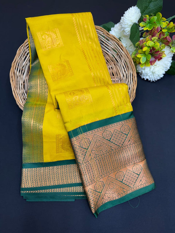 Sundari Semi Silk Saree with elegant zari work for wedding wear