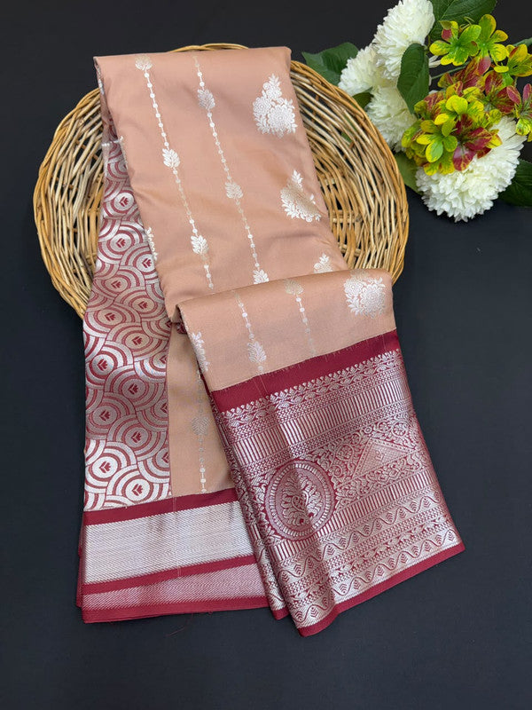 Sundari Semi Silk Saree with elegant zari work for wedding wear