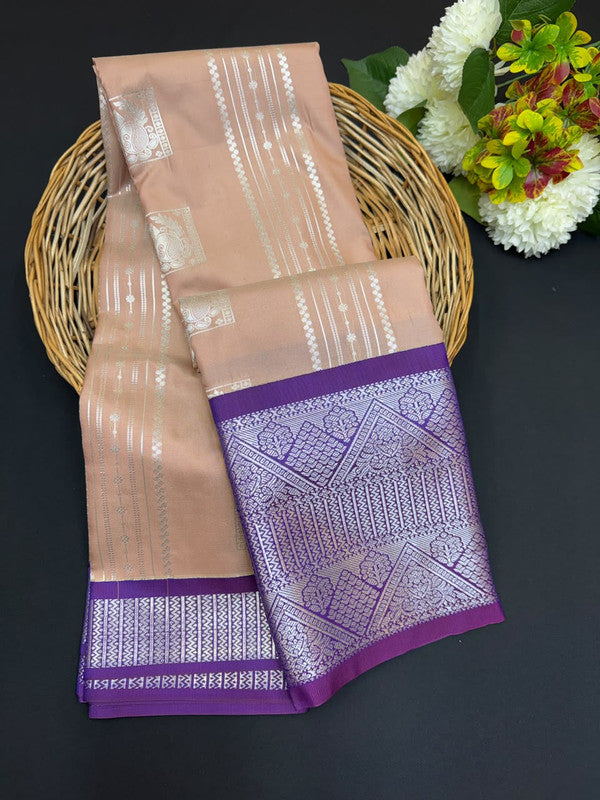 Sundari Semi Silk Saree with elegant zari work for wedding wear