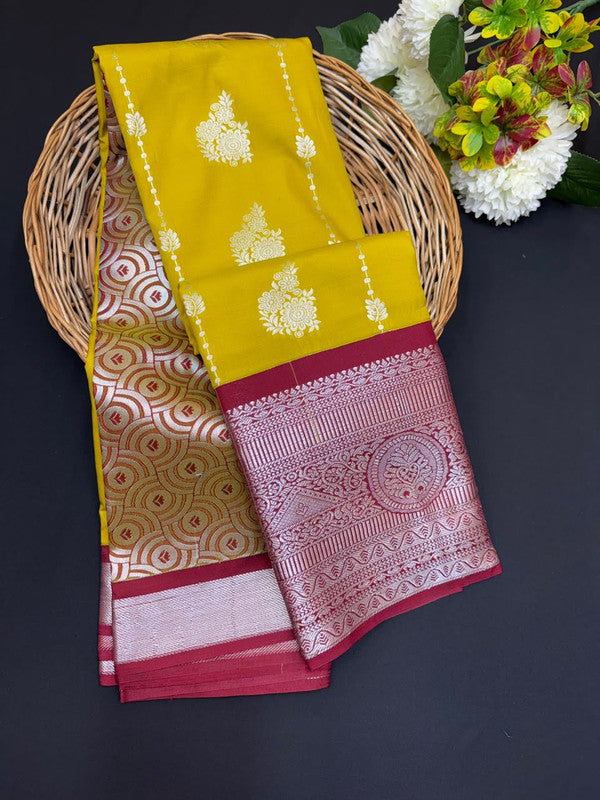Sundari Semi Silk Saree with elegant zari work for wedding wear