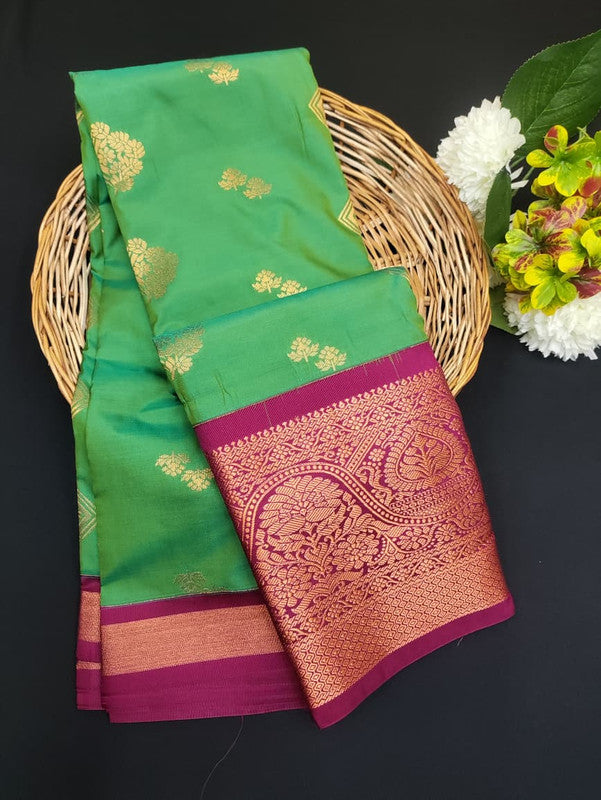 Sundari Semi Silk Saree with elegant zari work for wedding wear