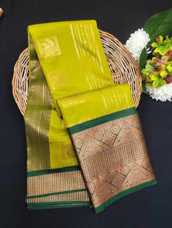 Sundari Semi Silk Saree with elegant zari work for wedding wear