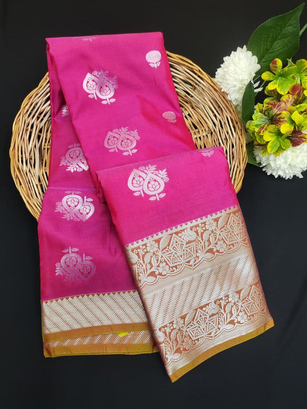Sundari Semi Silk Saree with elegant zari work for wedding wear