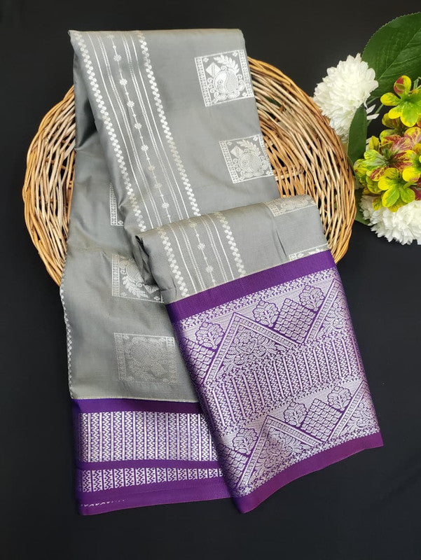 Sundari Semi Silk Saree with elegant zari work for wedding wear
