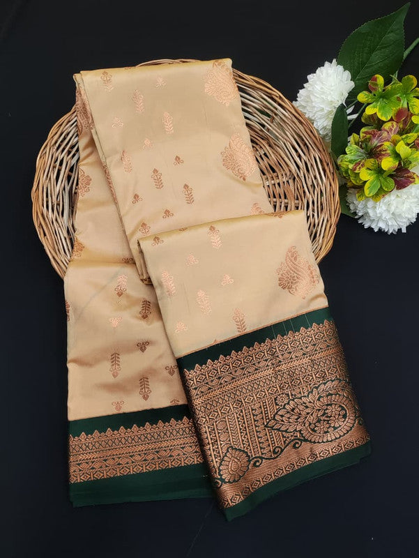Sundari Semi Silk Saree with elegant zari work for wedding wear