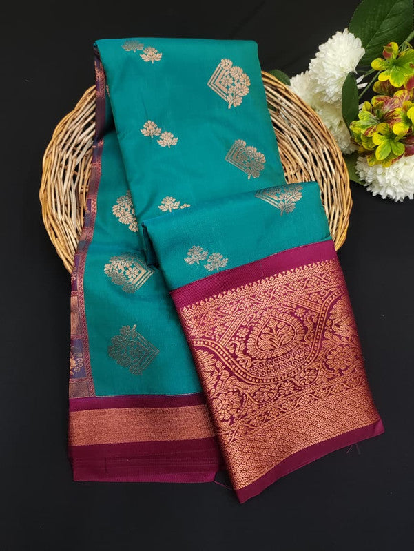 Sundari Semi Silk Saree with elegant zari work for wedding wear