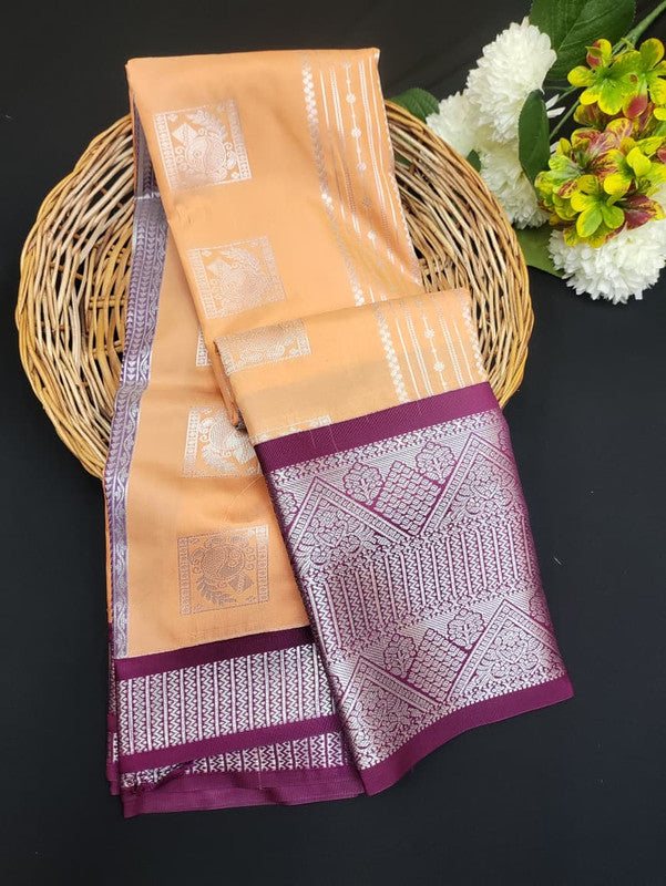Sundari Semi Silk Saree with elegant zari work for wedding wear