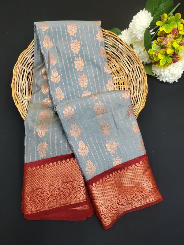 Sundari Semi Silk Saree with elegant zari work for wedding wear