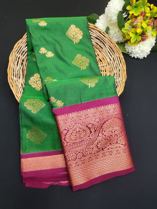 Sundari Semi Silk Saree with elegant zari work for wedding wear