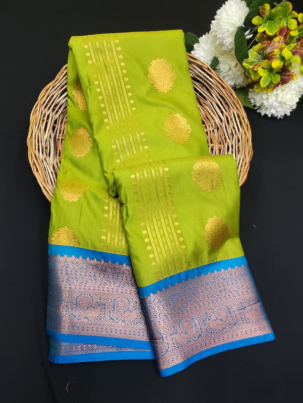 Sundari Semi Silk Saree with elegant zari work for wedding wear