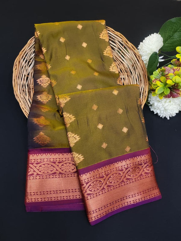 Sundari Semi Silk Saree with elegant zari work for wedding wear