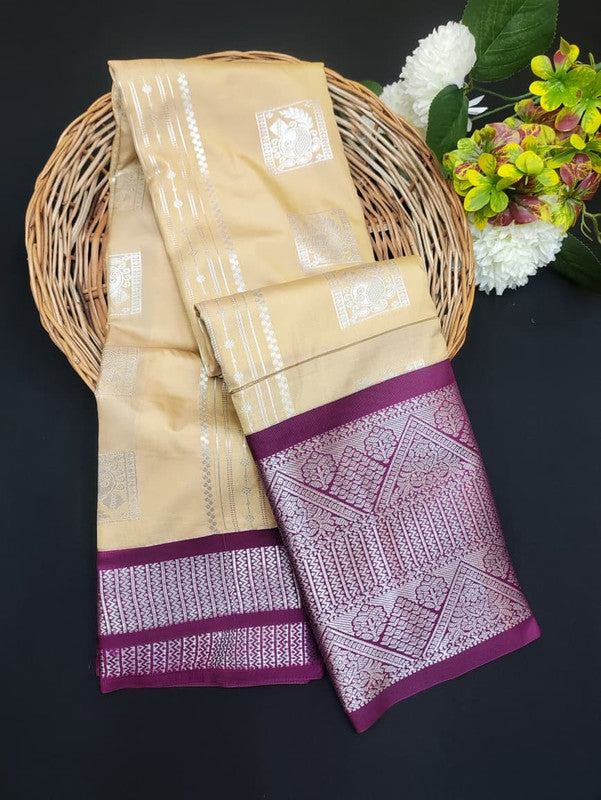 Sundari Semi Silk Saree with elegant zari work for wedding wear