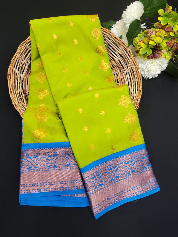 Sundari Semi Silk Saree with elegant zari work for wedding wear