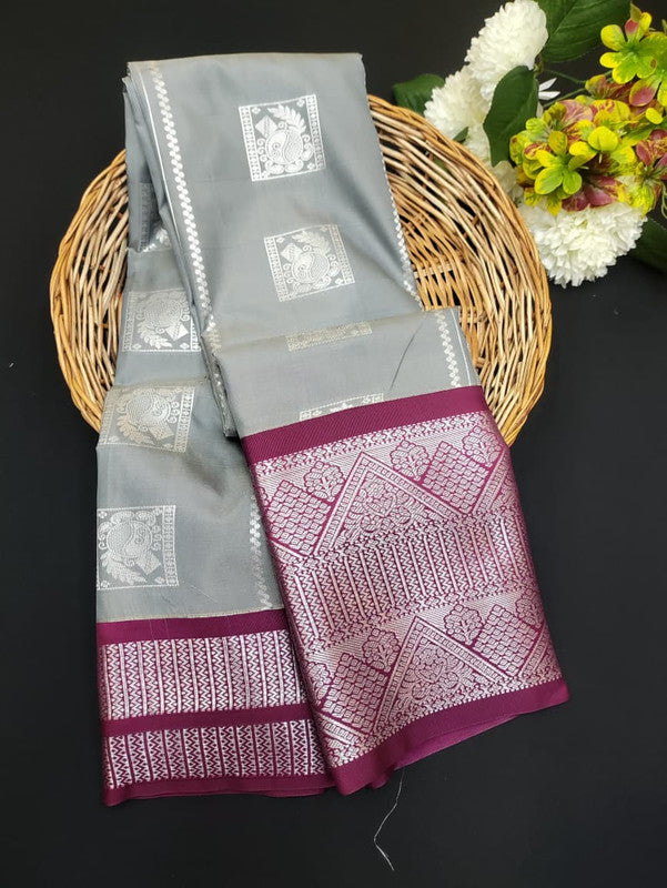 Sundari Semi Silk Saree with elegant zari work for wedding wear