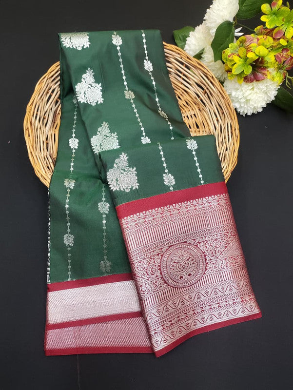 Sundari Semi Silk Saree with elegant zari work for wedding wear