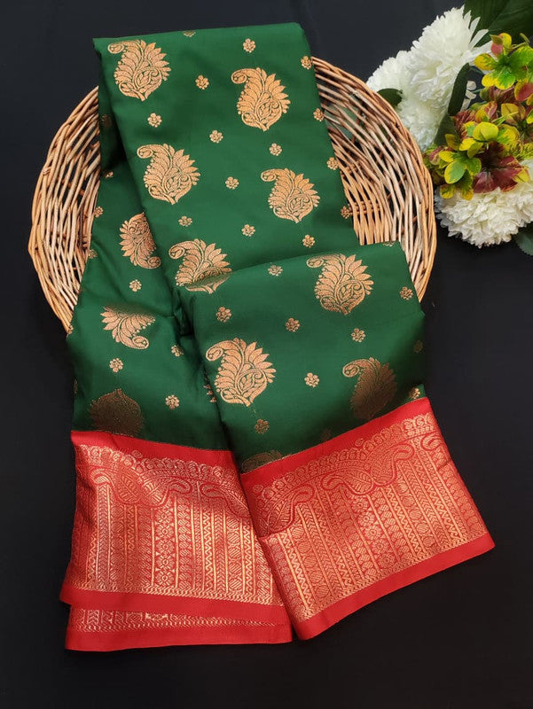 Sundari Semi Silk Saree with elegant zari work for wedding wear
