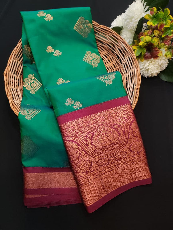 Sundari Semi Silk Saree with elegant zari work for wedding wear
