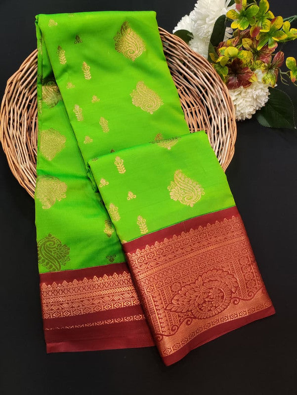 Sundari Semi Silk Saree with elegant zari work for wedding wear
