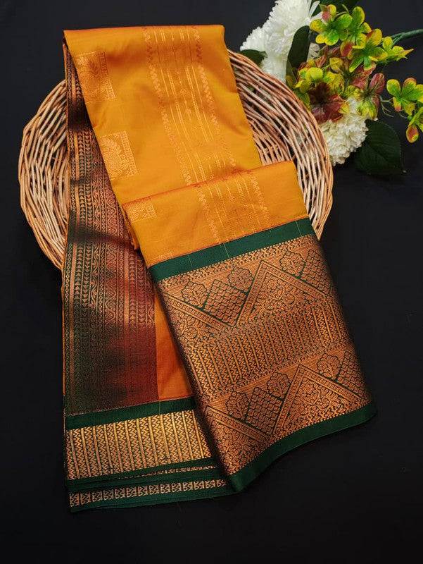 Sundari Semi Silk Saree with elegant zari work for wedding wear