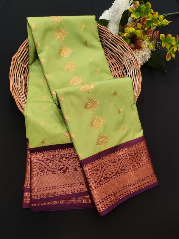 Sundari Semi Silk Saree with elegant zari work for wedding wear
