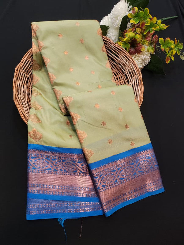 Sundari Semi Silk Saree with elegant zari work for wedding wear