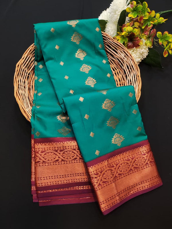 Sundari Semi Silk Saree with elegant zari work for wedding wear