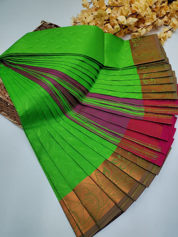 Premium Poontamil Soft Silk Saree with Jacquard Blouse for Festival Wear